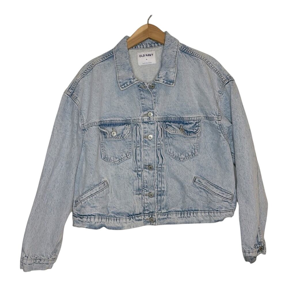 Old Navy Cropped Light Wash Jean Jacket xl